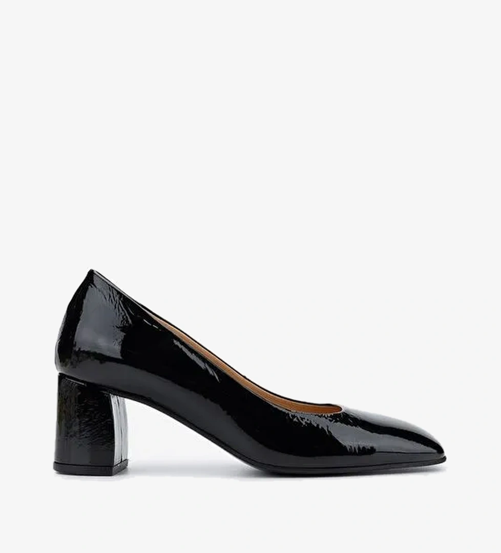 Valmenti Kadın Hakiki Deri Siyah Topuklu Ayakkabı - Görsel 1