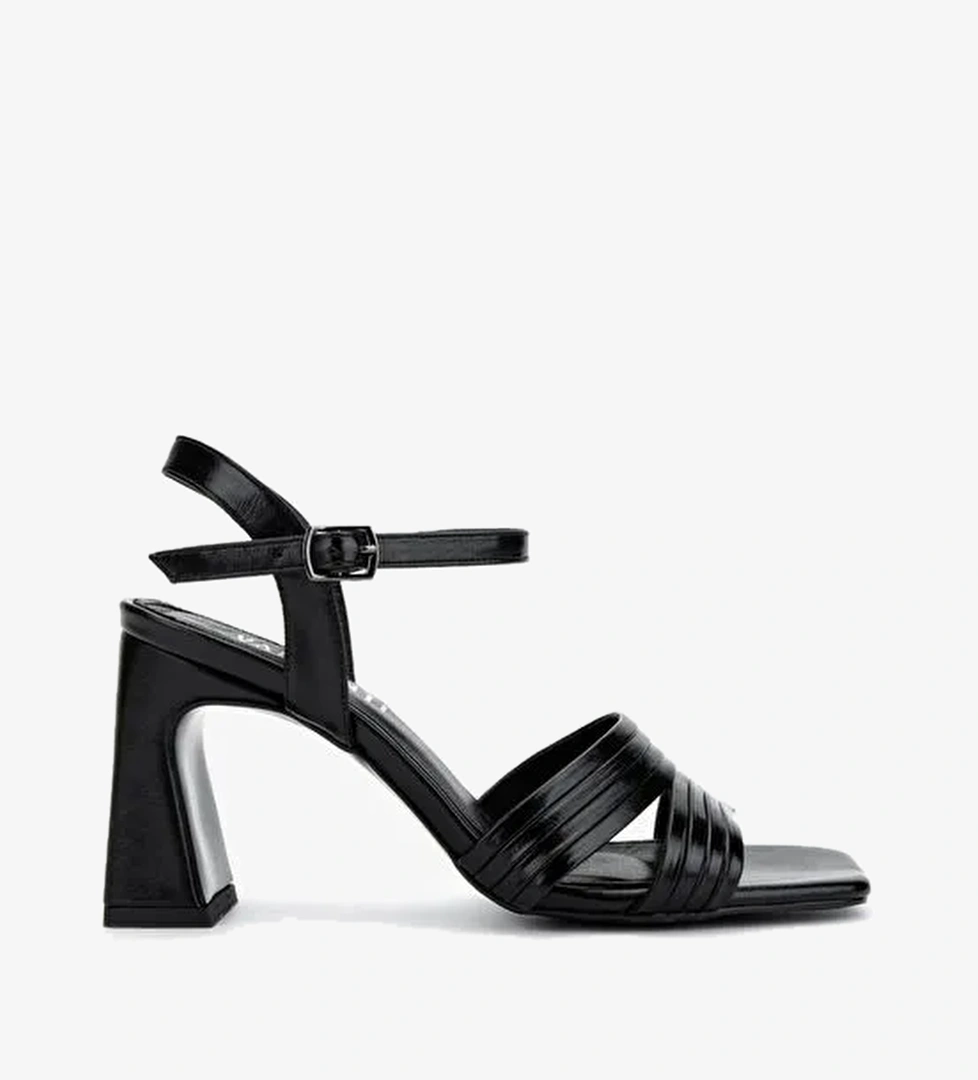 Valmenti Kadın Suni Deri Siyah Topuklu Ayakkabı - Görsel 1