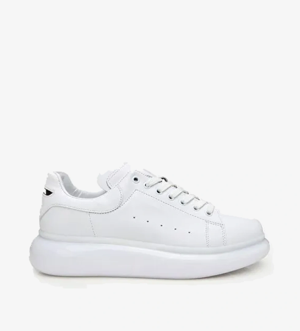 Erkek Deri Beyaz Spor Ayakkabı - Görsel 1