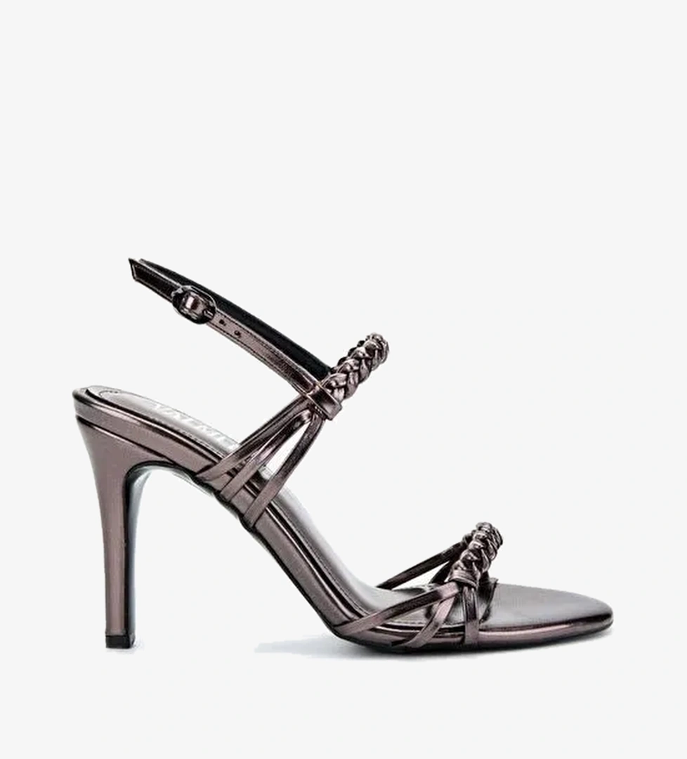 Valmenti Kadın Suni Deri Gri Abiye Ayakkabı - Görsel 1