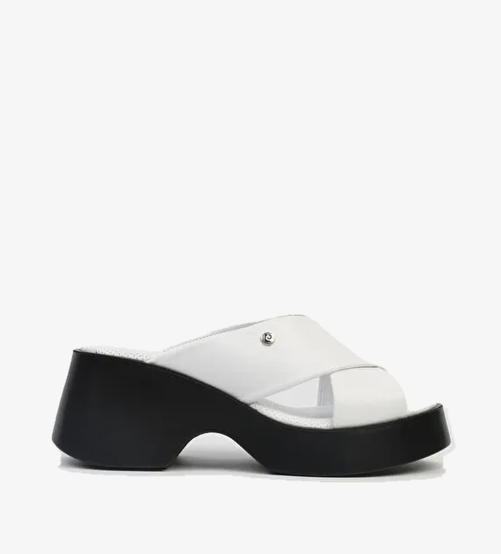 Pierre Cardin® | PC-7192- 3968 Beyaz-Kadın Platform Terlik - Görsel 1