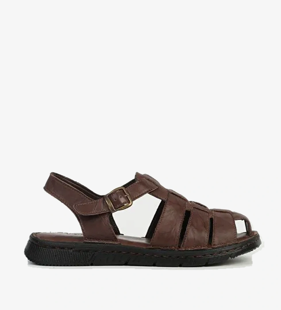 Pierre Cardin Hakiki Deri Kahve Erkek Sandalet PC-7462 - Görsel 1