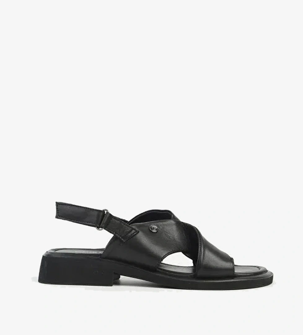 Pierre Cardin Siyah Kadın Deri Sandalet PCK-5017 - Görsel 1