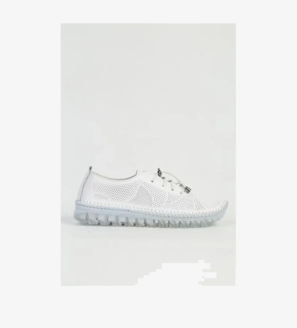 Pierre Cardin Hakiki Deri Beyaz Kadın Spor Ayakkabı PC-54761 - Görsel 1