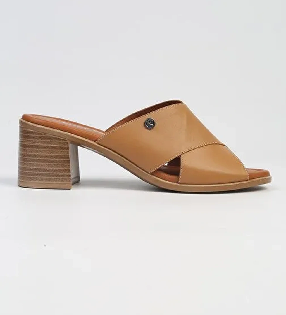 Pierre Cardin® | PC-7219 - 3807 Taba-Kadın Topuklu Terlik - Görsel 1