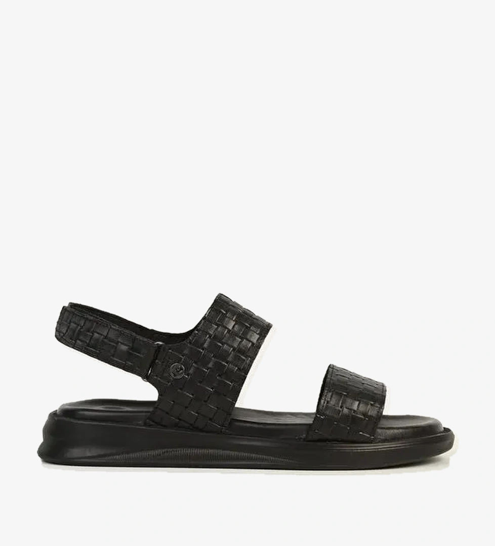 Pierre Cardin Hakiki Deri Siyah Erkek Terlik PC-7334 - Görsel 1