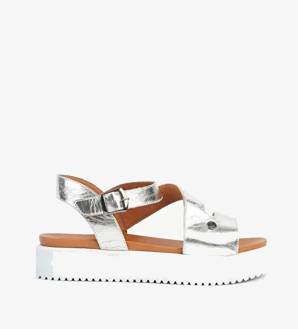 Pierre Cardin Gümüş Kadın Deri Sandalet PCK-5003 - Görsel 1