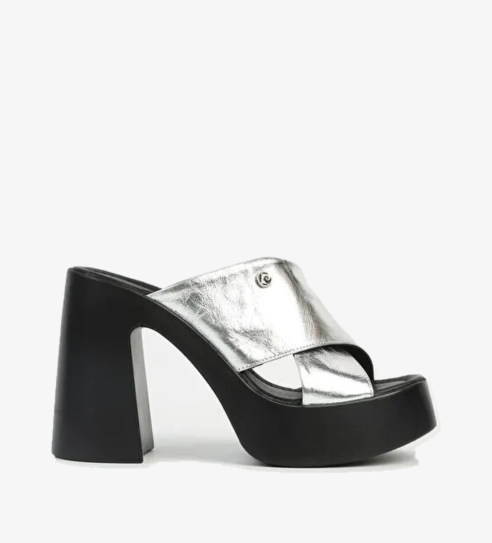 Pierre Cardin Gümüş Kadın Deri Terlik PCK-5005 - Görsel 1