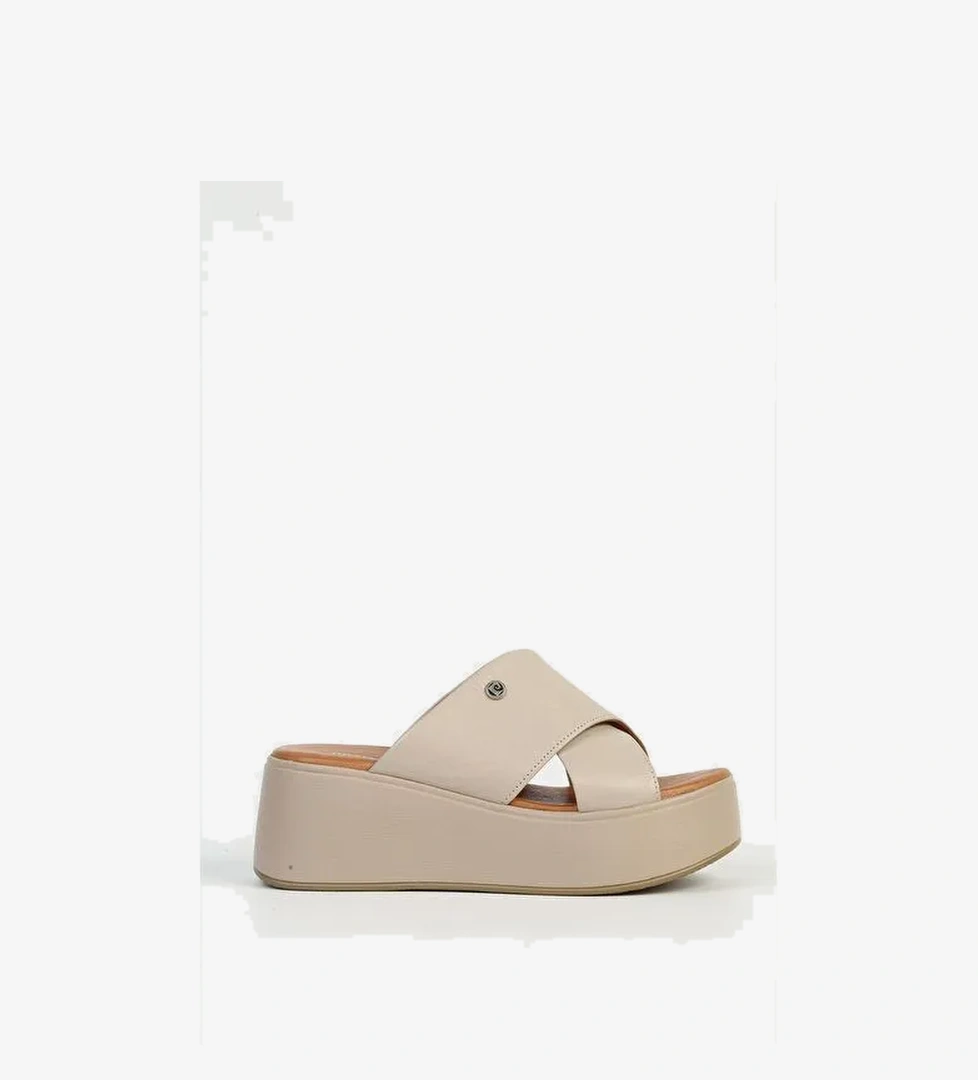 Pierre Cardin Hakiki Deri Buz Kadın Topuklu Ayakkabı PC-54641 - Görsel 1