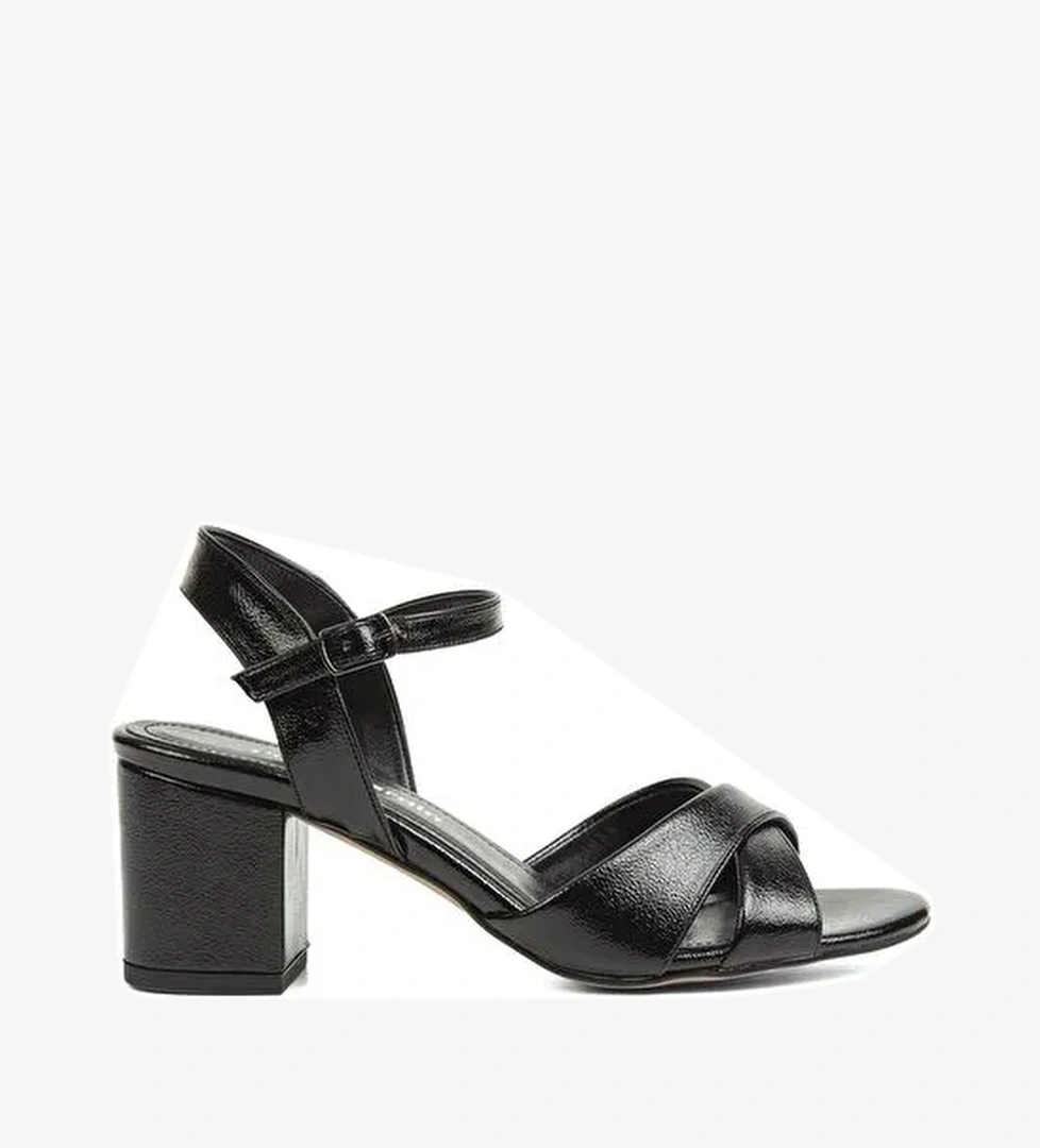 Pierre Cardin® | PC-51862-3066 Siyah Kırışık - Kadın Terlik - Görsel 1