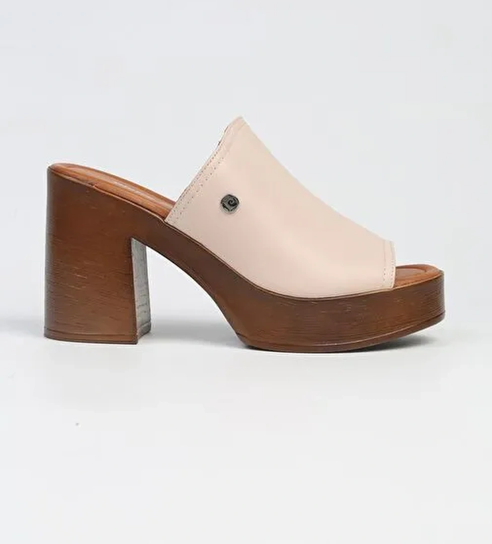 Pierre Cardin® |PC-7235 - 3807 Pudra-Kadın Dolgu Topuk Terlik - Görsel 1