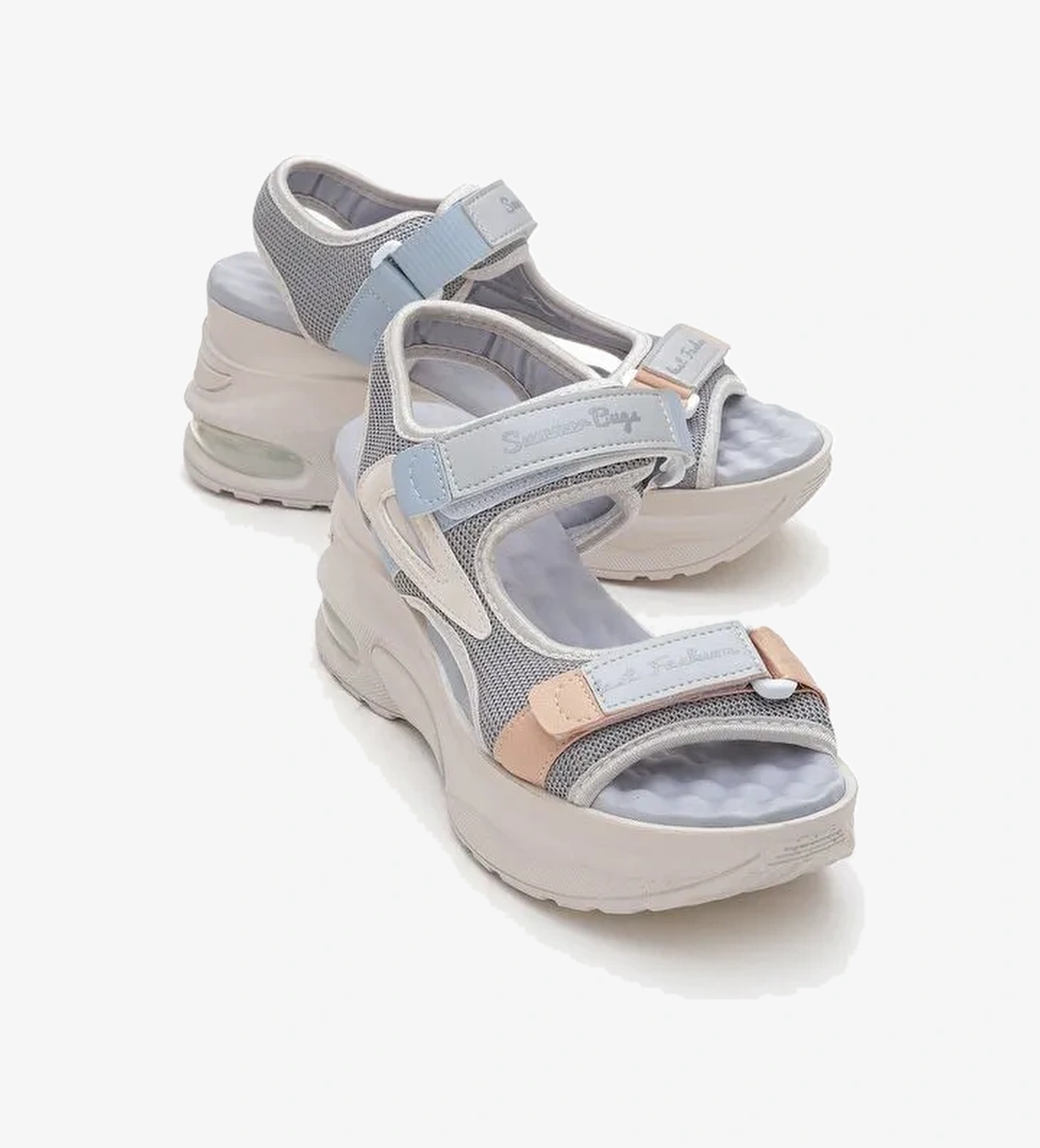 CAROLINE Buz Multi Kalın Taban Kadın Spor Sandalet - Görsel 1