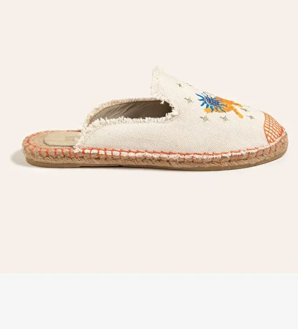 Florya Jüt Terlik 37-40 Ekru - Turuncu - Görsel 1