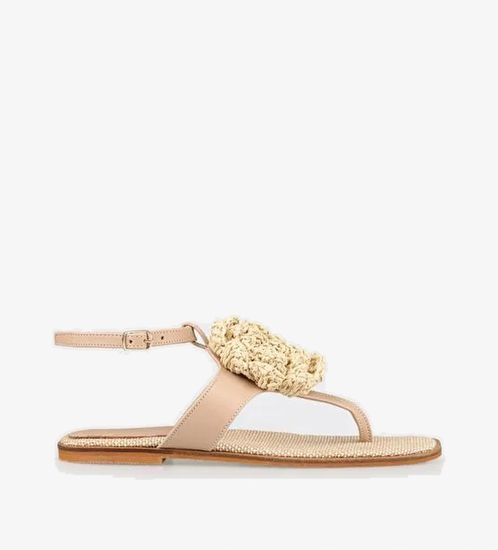 Naturel Kadın Parmak Arası Sandalet - Görsel 1