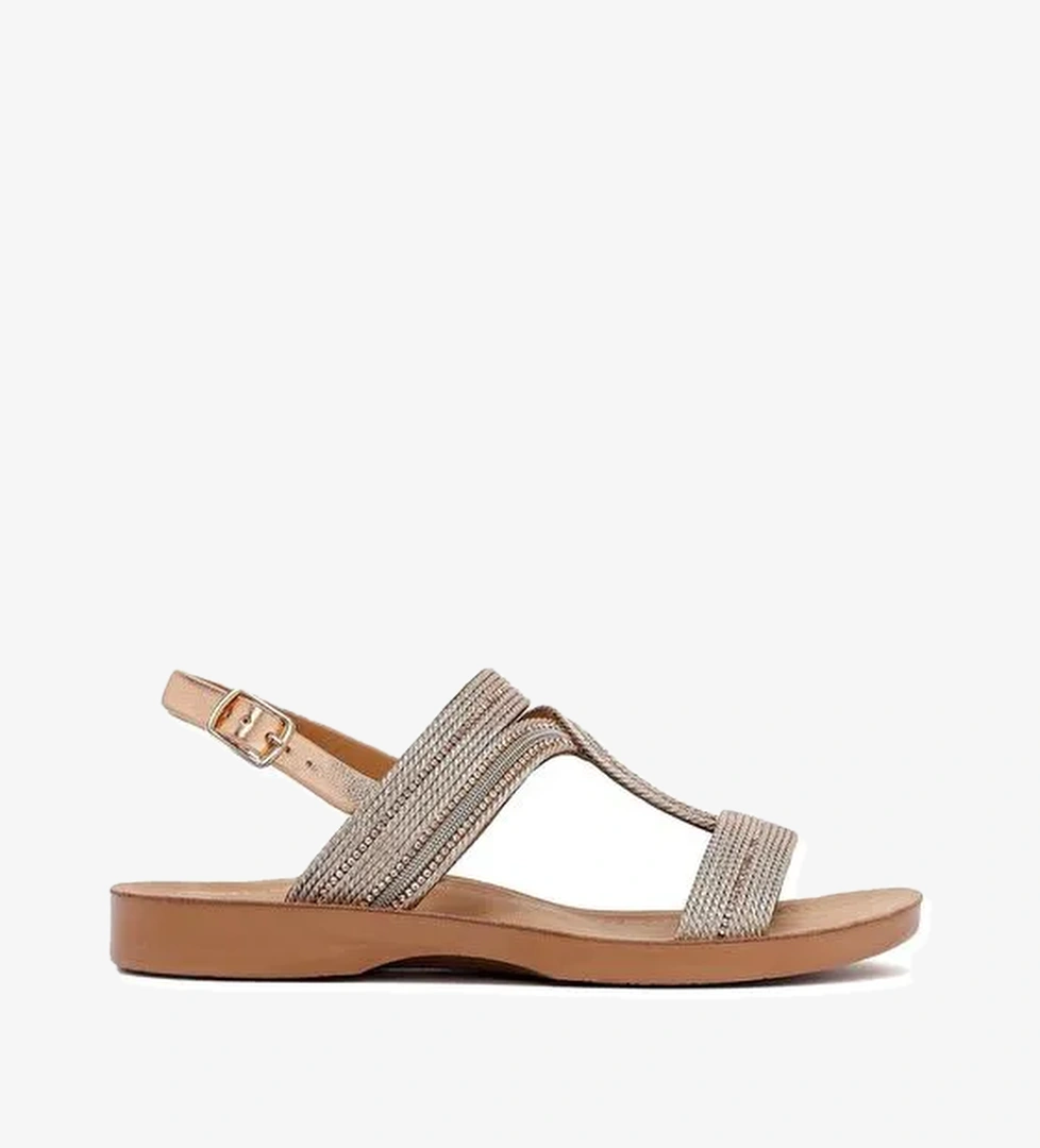 Kadın Pembe Taşlı Sandalet 25SFE464914 - Görsel 1