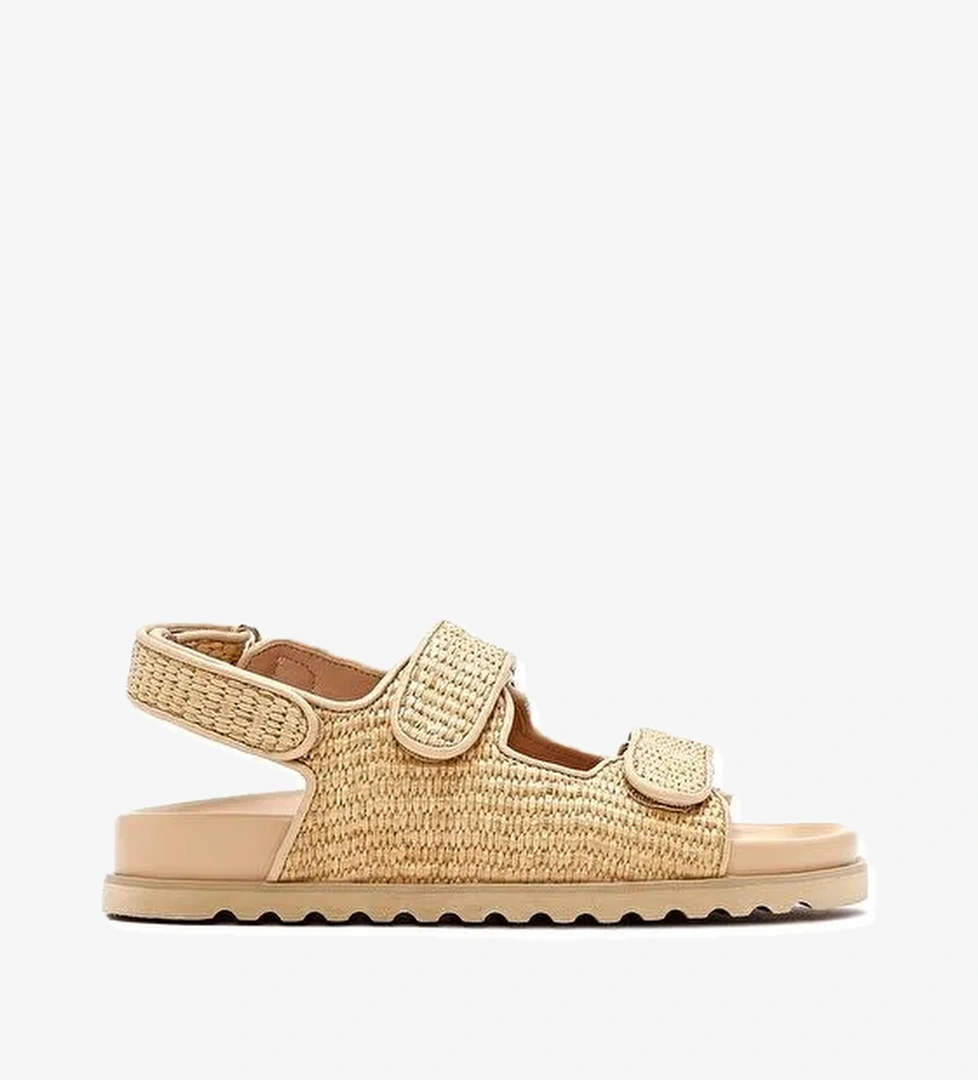 Derimod Derimod Kadın Bej Bantlı Hasır Sandalet 25SFD4423M7 Sandalet & Terlik | Boyner Bej - 1. görsel