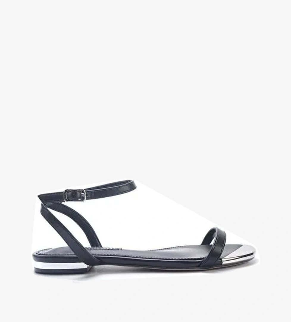 MAOLAINE 5FX Siyah Kadın Düz Sandalet - Görsel 1