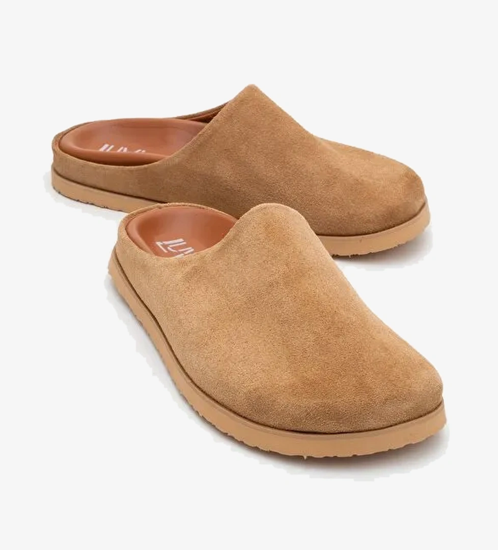 SPACE Toprak Süet Hakiki Deri Önü Kapalı Kadın Terlik - Görsel 1