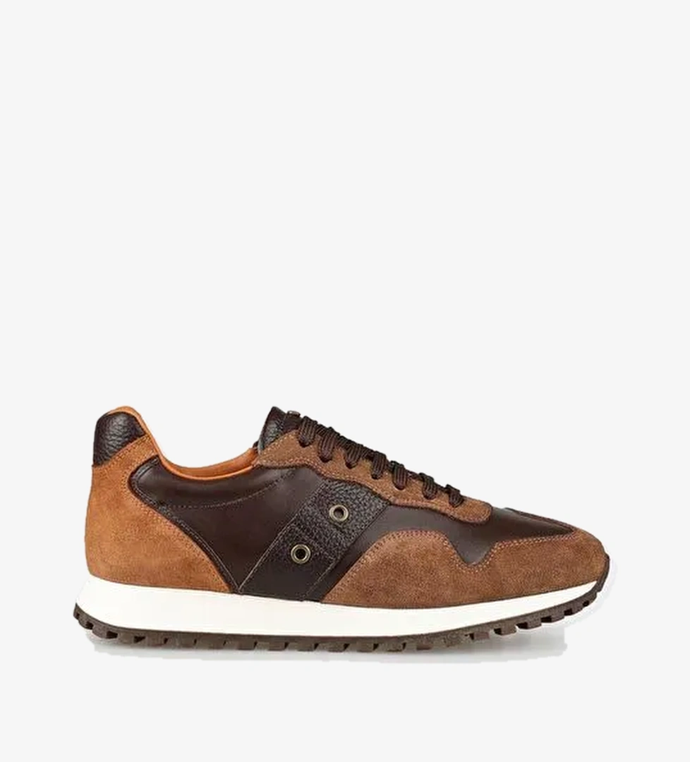 Kahve Deri Erkek Spor Ayakkabı - Görsel 1