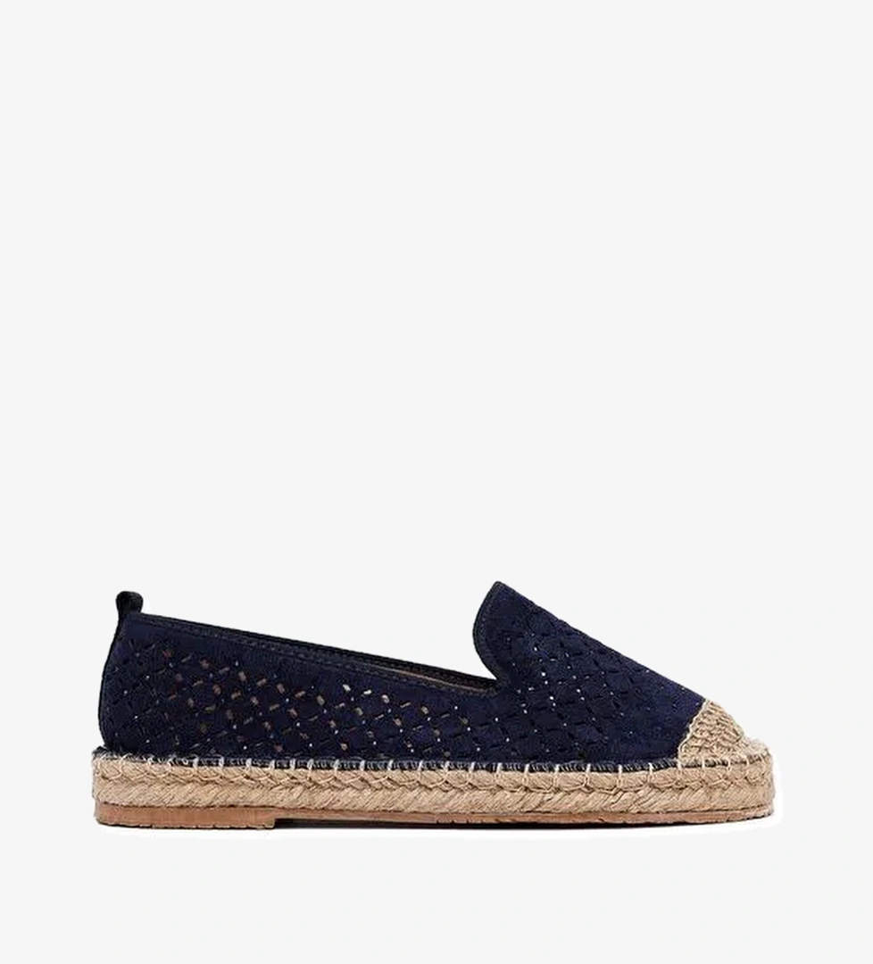 Kadın Lacivert Fileli Süet Espadril 25SFE402710 - Görsel 1