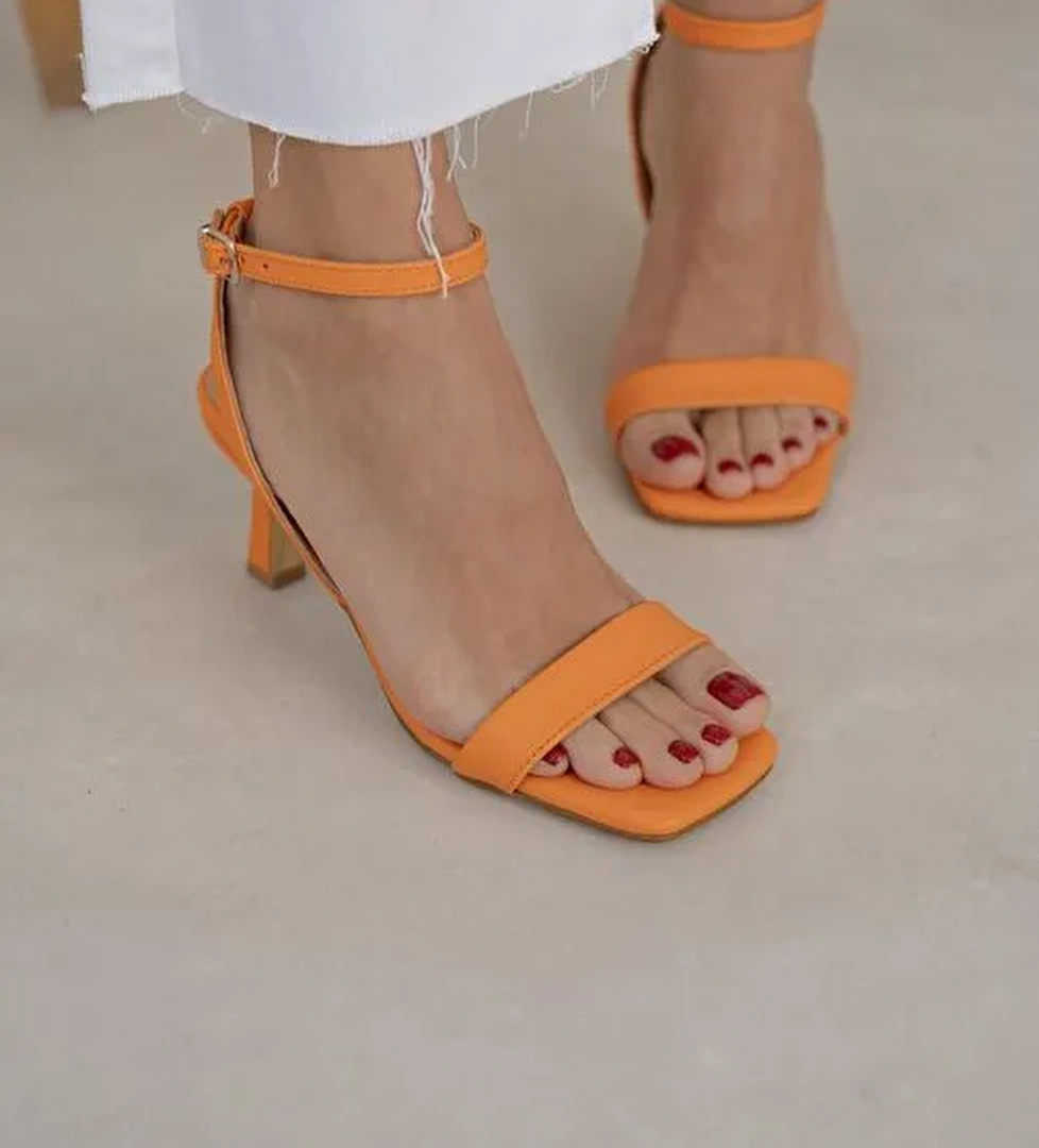 Waylon Turuncu Topuklu Ayakkabı - Görsel 1