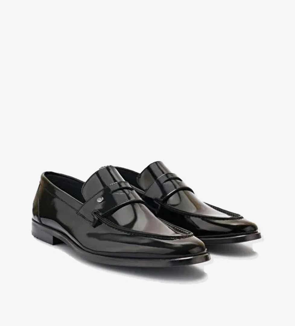 %100 Hakiki Deri Siyah Rugan Erkek Klasik Ayakkabı - Görsel 1