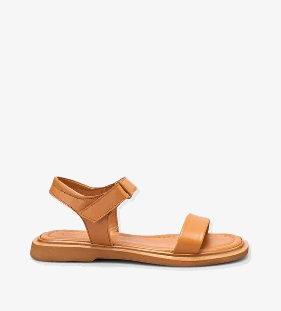 %100 Hakiki Deri Taba Kadın Sandalet - Görsel 1