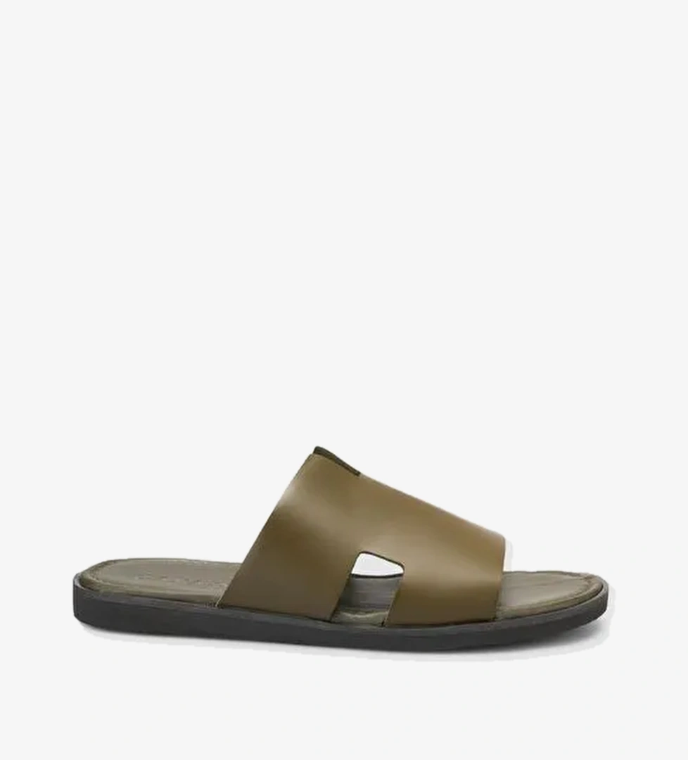 %100 Hakiki Deri Haki Erkek Terlik - Görsel 1