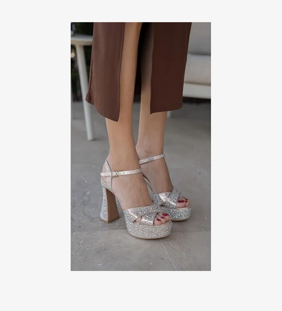 Sabonis Dore Taşlı Topuklu Ayakkabı - Görsel 1