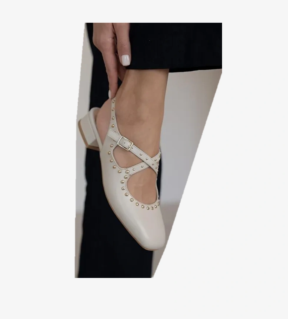 Exter Ekru Hakiki Deri Makosen Ayakkabı - Görsel 1