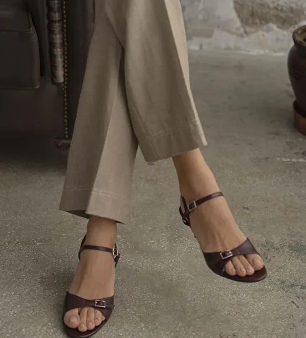 Grifin Bordo Hakiki Deri Kadın Topuklu Ayakkabı - Görsel 1