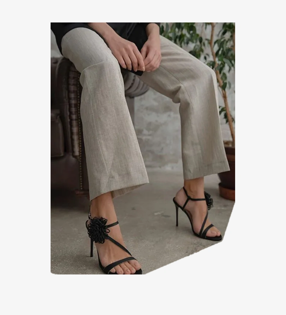 Watson Siyah Saten Topuklu Ayakkabı - Görsel 1