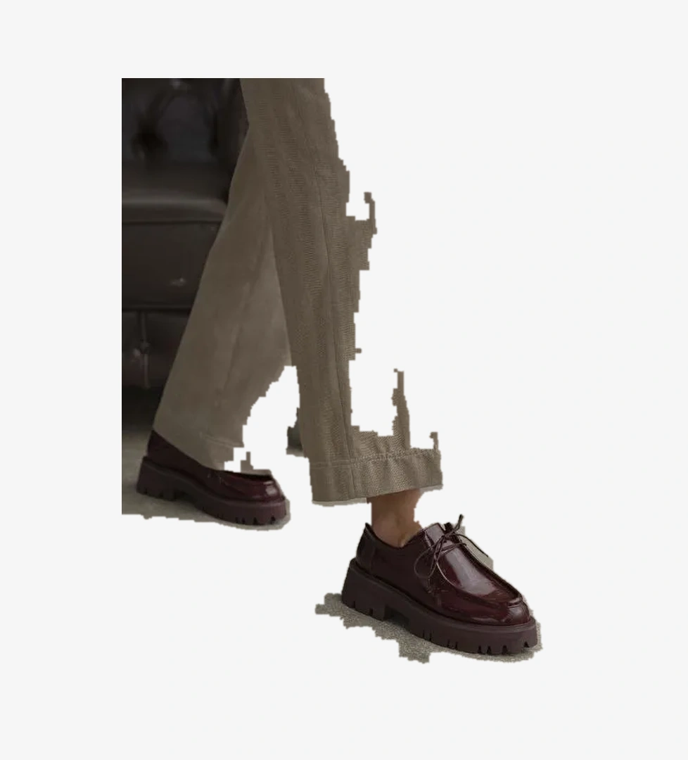 Stew Bordo Rugan Hakiki Deri Makosen Ayakkabı - Görsel 1