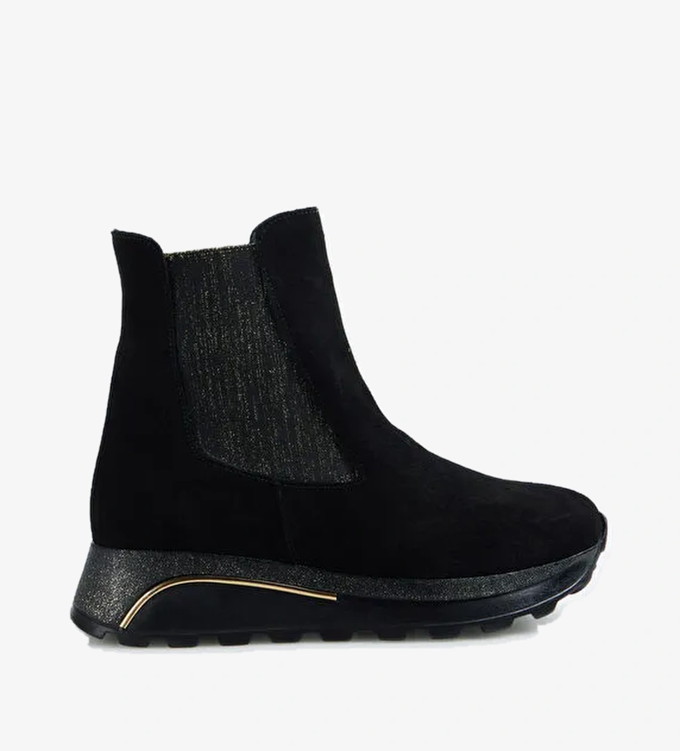 Cotton Bar Siyah Kadın Deri Bot D-ANABEN