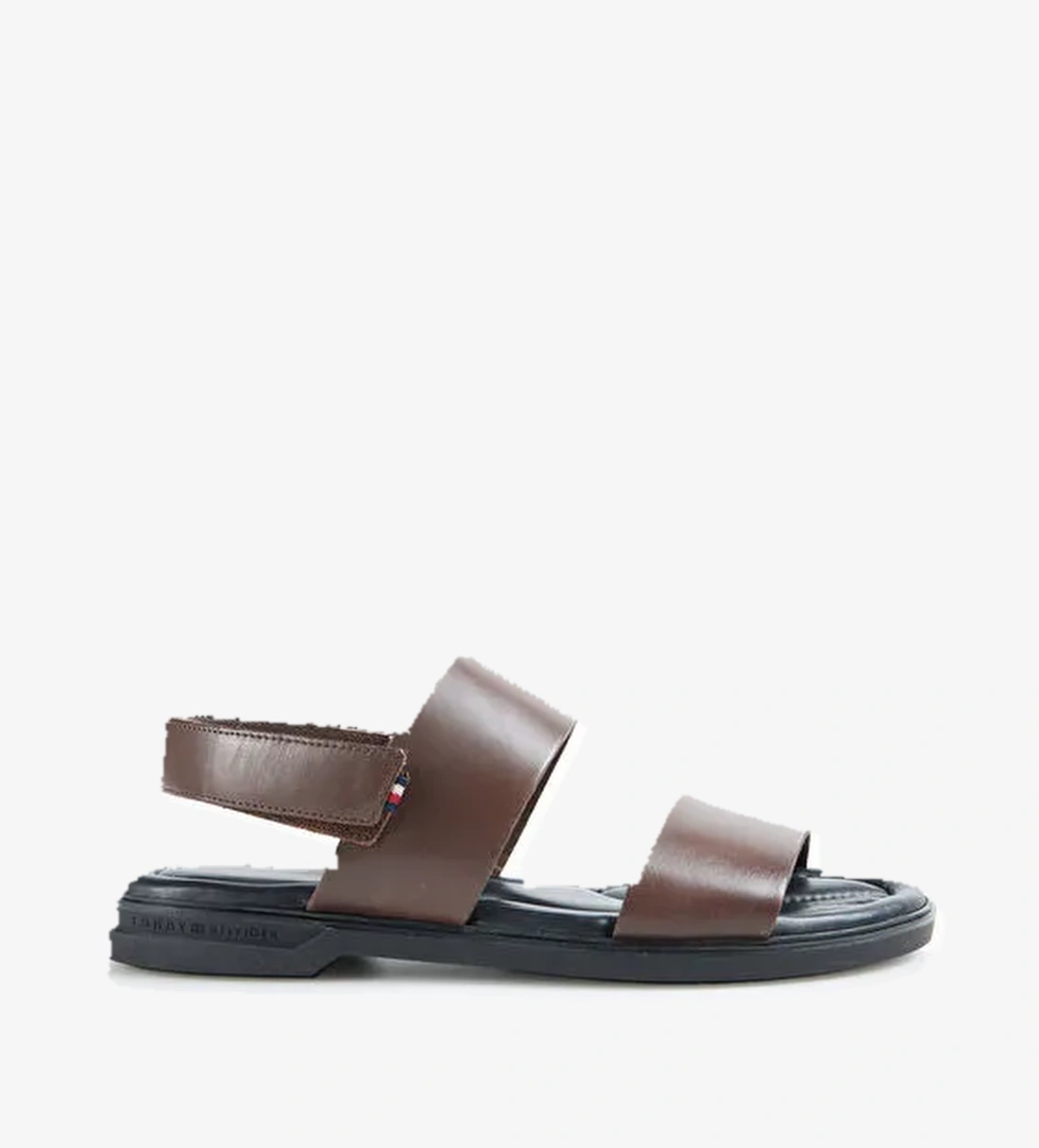 Tommy Hilfiger Kahverengi Erkek Deri Sandalet PREMIUM HILFIGER STRAPPY LH SAND - Görsel 1