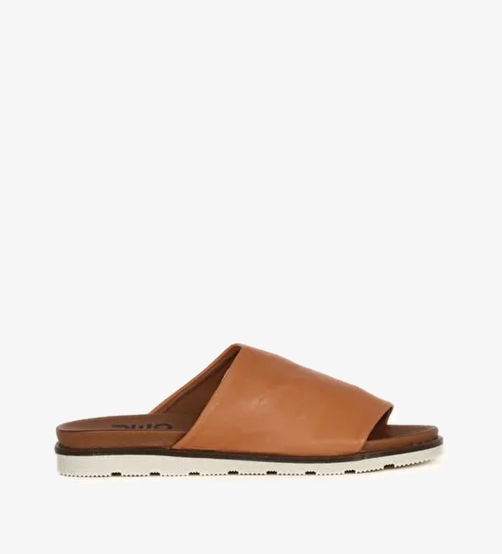 Bueno Shoes Taba Deri Kadın Düz Terlik 01wl0503 - Görsel 1