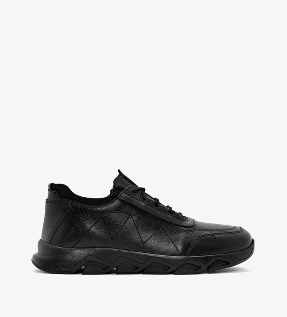 Erkek Siyah Bağcıklı Deri Casual Ayakkabı 25WFD6744FT - Görsel 1