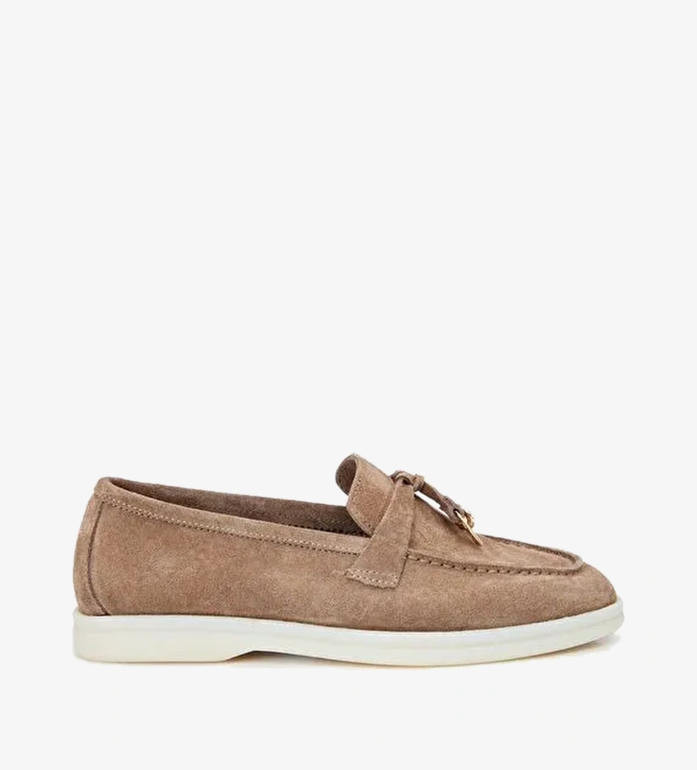 Kadın Deri Bej Loafer