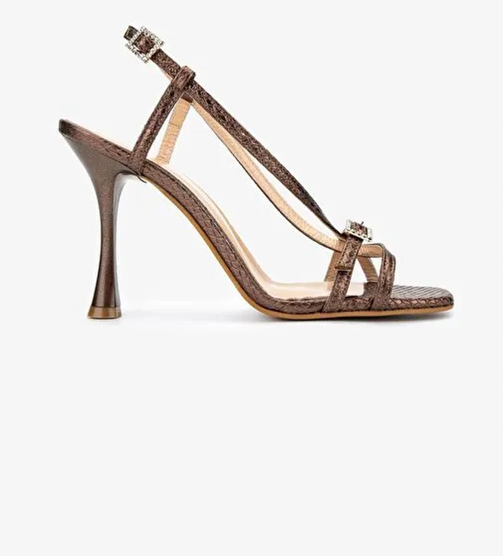 Valmenti Kadın Hakiki Deri Kahverengi Topuklu Ayakkabı - Görsel 1