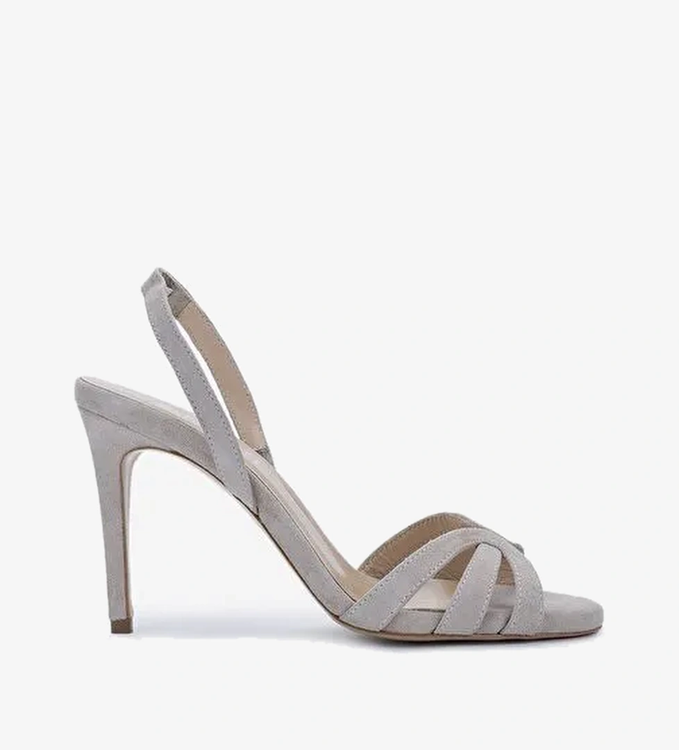 Valmenti Kadın Bej Süet Topuklu Ayakkabı - Görsel 1