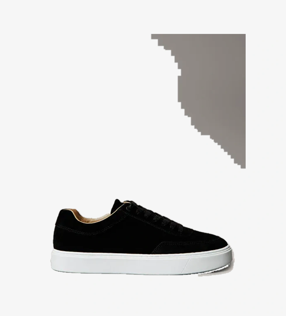 Calvin Klein Siyah Erkek Deri Sneaker CLEAN CUP LOW LACEUP OXF SU