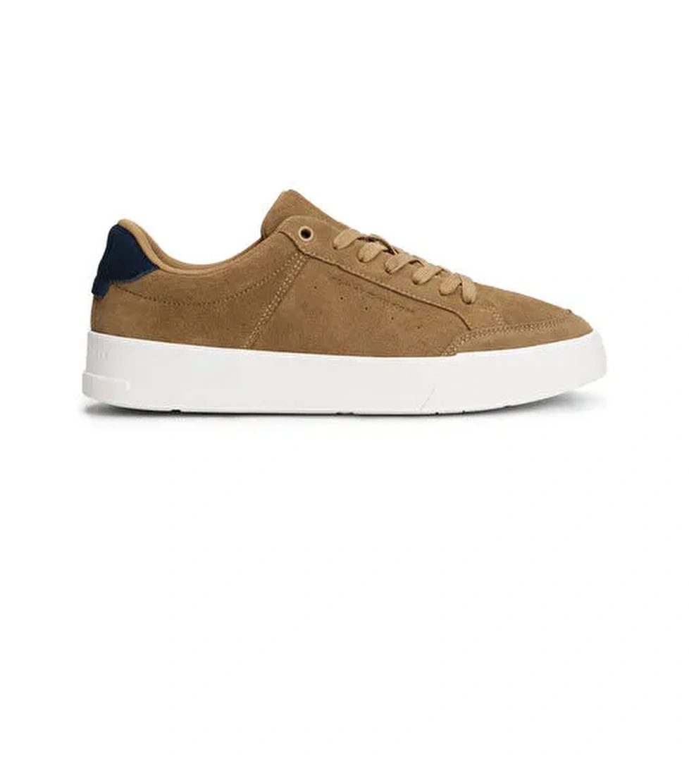Tommy Hilfiger Kahverengi Erkek Sneaker TH COURT SUMMER SUEDE - Görsel 1