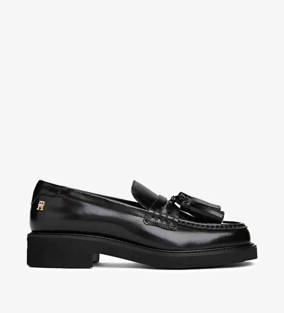 Tommy Hilfiger Siyah Kadın Deri Loafer FW0FW08749