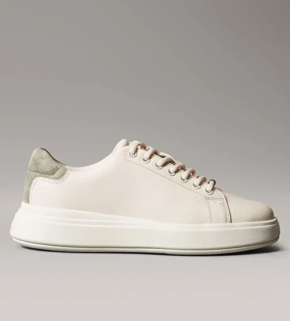 Calvin Klein Bej Kadın Deri Sneaker HW0HW02540 - Görsel 1