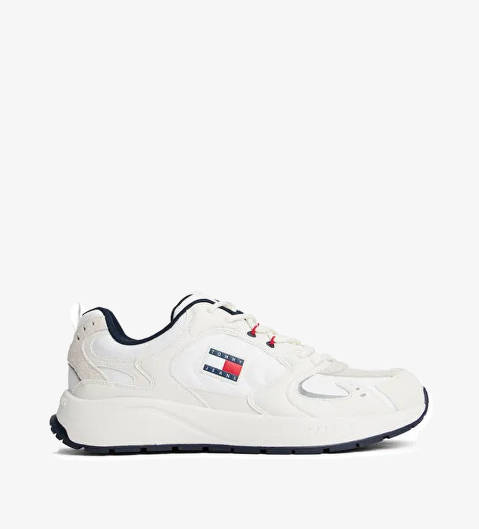 Tommy Hilfiger Ekru Erkek Sneaker TJM RUNNER MIX MATERIAL - Görsel 1