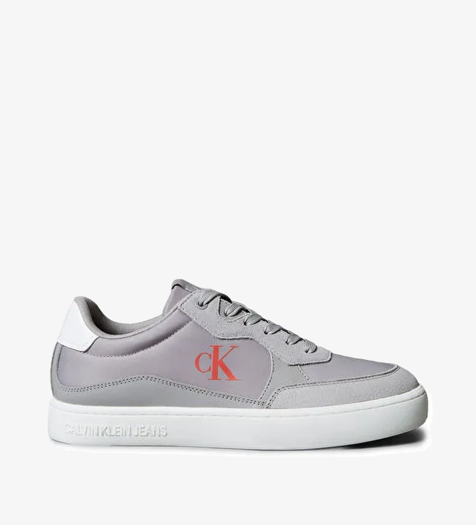 Calvin Klein Gri Erkek Deri Sneaker CLASSIC CUPSOLE MG NYLON MIX - Görsel 1