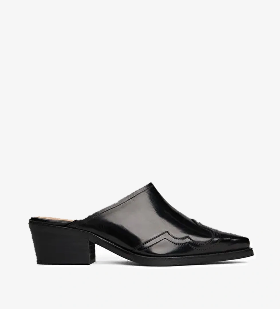 Tommy Hilfiger Siyah Kadın Deri Topuklu Ayakkabı FW0FW08887 - Görsel 1