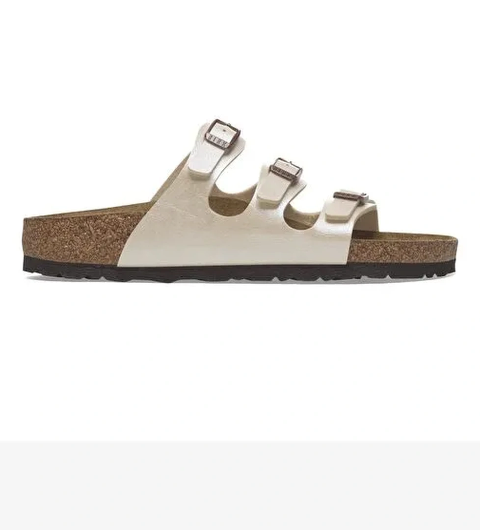 Kadın Terlik 1029818 Birkenstock FLORIDA BF GRACEFUL Pearl White - Görsel 1