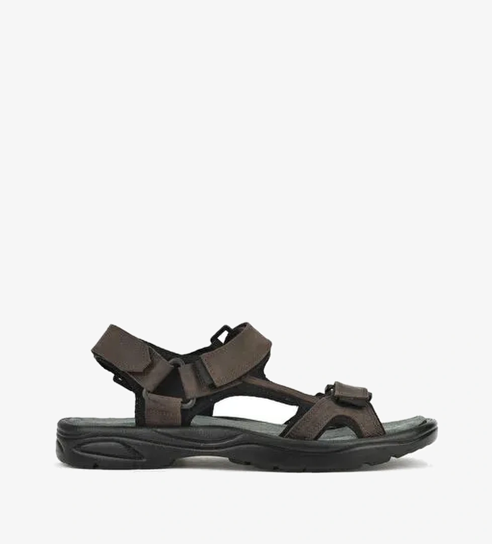 Ziya, Erkek Hakiki Deri Sandalet 1511052Z5340 Kahve - Görsel 1