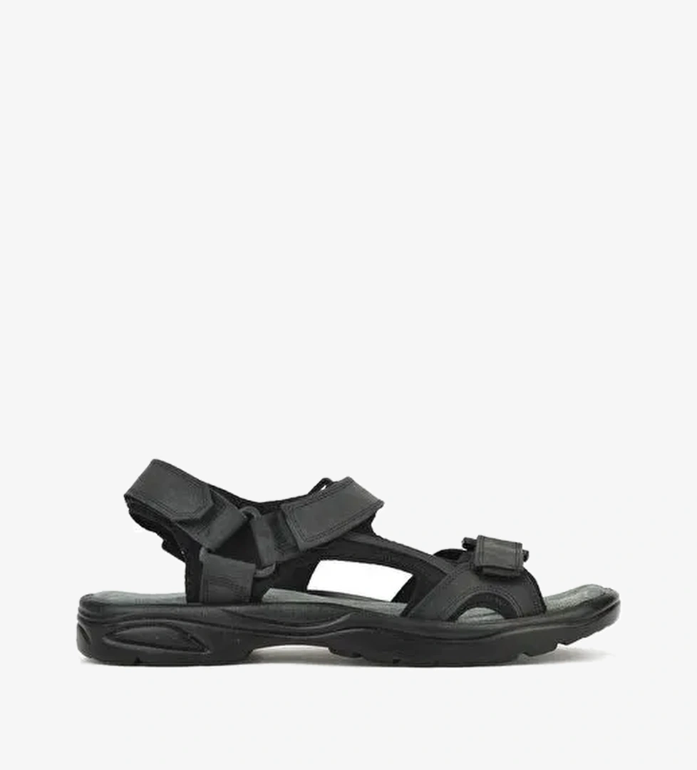 Ziya, Erkek Hakiki Deri Sandalet 1511052Z5340 Siyah - Görsel 1